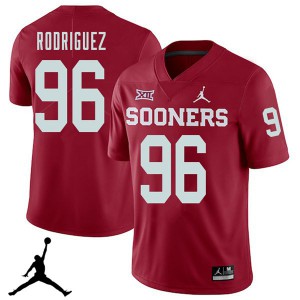 Mens OU Sooners #96 Dalton Rodriguez Crimson Jordan Brand 2018 Stitched Jerseys 876171-712