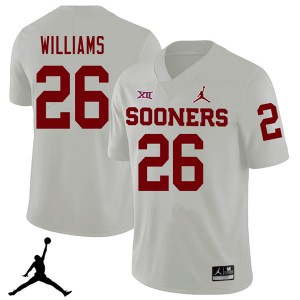 Men's OU Sooners #26 Damien Williams White Jordan Brand 2018 College Jerseys 817232-841