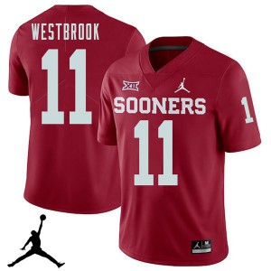 Men's Oklahoma Sooners #11 Dede Westbrook Crimson Jordan Brand 2018 Official Jerseys 431867-540
