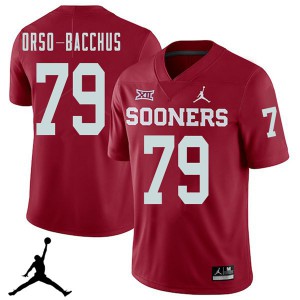 Mens OU Sooners #79 Dwayne Orso-Bacchus Crimson Jordan Brand 2018 Alumni Jerseys 334112-242