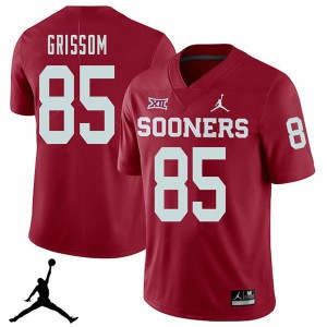 Men OU Sooners #85 Geneo Grissom Crimson Jordan Brand 2018 Stitched Jersey 458398-496