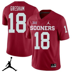 Mens Oklahoma Sooners #18 Jermaine Gresham Crimson Jordan Brand 2018 NCAA Jersey 762190-414
