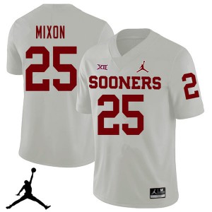Men's Sooners #25 Joe Mixon White Jordan Brand 2018 Football Jerseys 351251-298