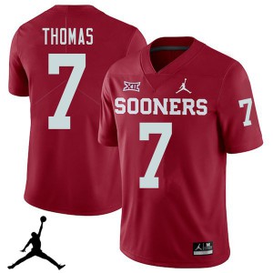 Men OU Sooners #7 Jordan Thomas Crimson Jordan Brand 2018 Football Jerseys 529332-227