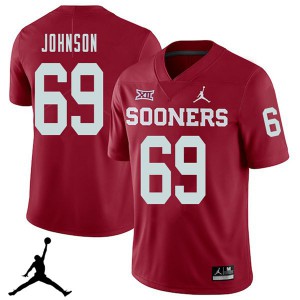Men's Oklahoma #69 Lane Johnson Crimson Jordan Brand 2018 NCAA Jersey 124112-705