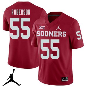 Mens OU #55 Logan Roberson Crimson Jordan Brand 2018 University Jersey 108499-829