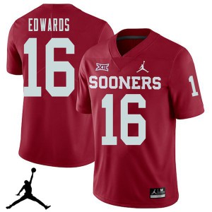 Men's Oklahoma Sooners #16 Miguel Edwards Crimson Jordan Brand 2018 Football Jersey 824973-152