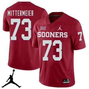 Men's Sooners #73 Quinn Mittermeier Crimson Jordan Brand 2018 Player Jersey 666813-573