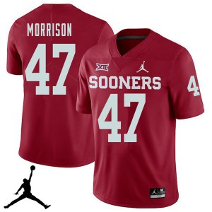 Men Sooners #47 Reece Morrison Crimson Jordan Brand 2018 Stitched Jerseys 825139-398