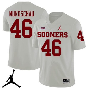 Men's Oklahoma Sooners #46 Reeves Mundschau White Jordan Brand 2018 Stitched Jerseys 941622-796