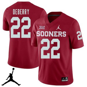 Men Oklahoma #22 Ricky DeBerry Crimson Jordan Brand 2018 Embroidery Jersey 689810-171