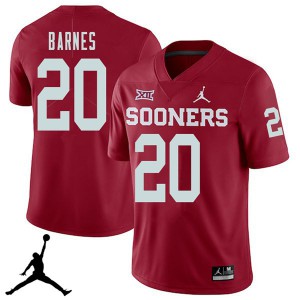 Men OU Sooners #20 Robert Barnes Crimson Jordan Brand 2018 NCAA Jerseys 599890-383