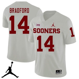 Men Oklahoma Sooners #14 Sam Bradford White Jordan Brand 2018 NCAA Jersey 864619-351