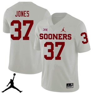 Men OU Sooners #37 Spencer Jones White Jordan Brand 2018 Stitched Jerseys 969670-827