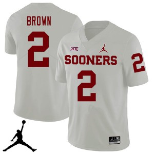 Men's Oklahoma Sooners #2 Tre Brown White Jordan Brand 2018 Stitched Jersey 227851-744