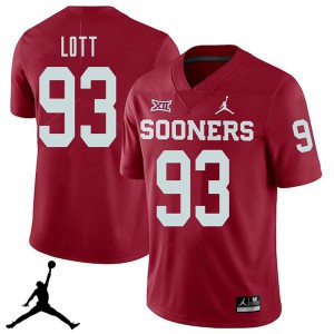 Men's Oklahoma Sooners #93 Tyreece Lott Crimson Jordan Brand 2018 Embroidery Jerseys 574941-799