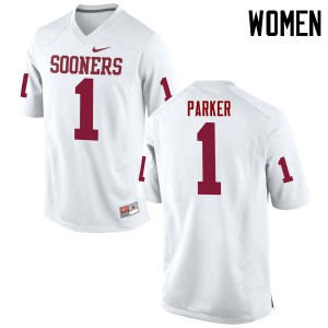 Womens Sooners #1 Jordan Parker White Game Stitched Jerseys 753884-406