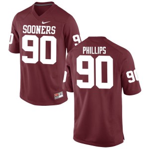 Men's Sooners #90 Jordan Phillips Crimson Game College Jersey 142816-953