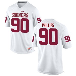 Mens OU Sooners #90 Jordan Phillips White Game High School Jerseys 993152-622