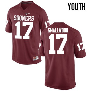 Youth Sooners #17 Jordan Smallwood Crimson Game Official Jersey 727337-757