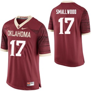 Men's Oklahoma #17 Jordan Smallwood Crimson Limited NCAA Jerseys 298944-690