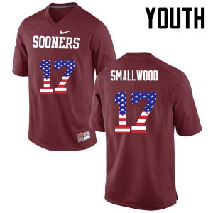 Youth Oklahoma Sooners #17 Jordan Smallwood Crimson USA Flag Fashion Player Jerseys 348558-310