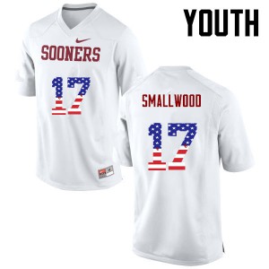 Youth Oklahoma #17 Jordan Smallwood White USA Flag Fashion Embroidery Jersey 609788-598