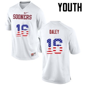 Youth OU Sooners #16 KJakyre Daley White USA Flag Fashion High School Jersey 300182-288