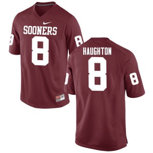 Men's Sooners #8 Kahlil Haughton Crimson Game Football Jersey 413578-526