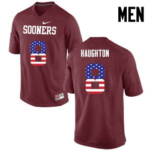 Men Oklahoma #8 Kahlil Haughton Crimson USA Flag Fashion College Jerseys 866558-652