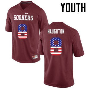 Youth OU #8 Kahlil Haughton Crimson USA Flag Fashion Player Jerseys 572943-227
