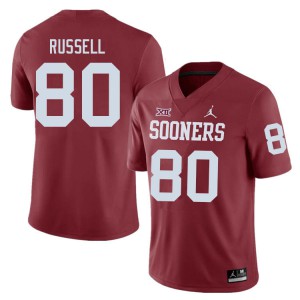 Men's OU #80 Kayhon Russell Crimson Football Jerseys 925932-490
