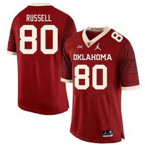 Mens Oklahoma #80 Kayhon Russell Retro Red Throwback University Jerseys 666233-442