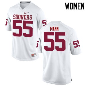 Women Oklahoma #55 Kenneth Mann White Game Official Jersey 143867-244