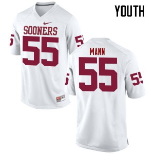 Youth Oklahoma #55 Kenneth Mann White Game Player Jerseys 237120-233