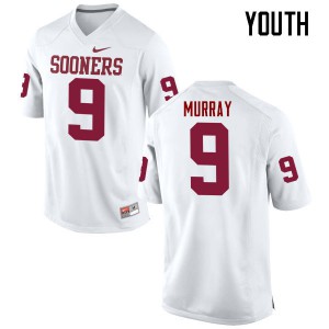 Youth Oklahoma #9 Kenneth Murray White Game Stitched Jerseys 348226-415