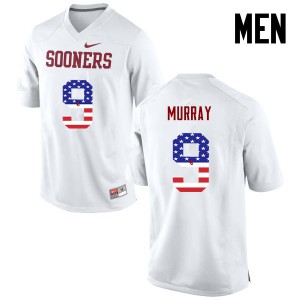 Men OU #9 Kenneth Murray White USA Flag Fashion Football Jersey 842284-728