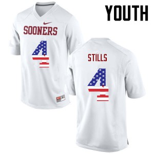 Youth Oklahoma #4 Kenny Stills White USA Flag Fashion Stitch Jerseys 893466-844