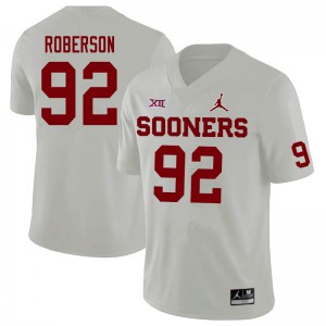 Mens Oklahoma Sooners #92 Kori Roberson White Jordan Brand Alumni Jersey 345832-277
