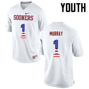 Youth Oklahoma #1 Kyler Murray White USA Flag Fashion Alumni Jersey 973663-171