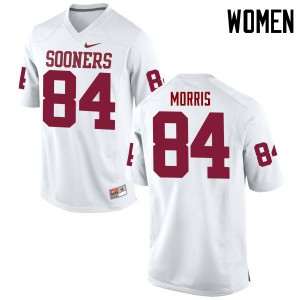 Women Sooners #84 Lee Morris White Game College Jerseys 128843-201