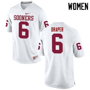 Women Oklahoma #6 Levi Draper White Game College Jerseys 129053-962