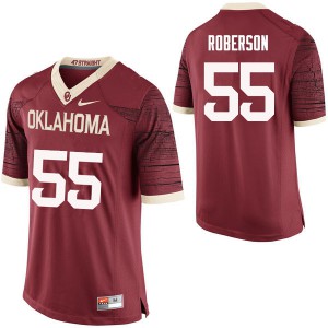 Men's Oklahoma Sooners #55 Logan Roberson Crimson Limited Stitch Jersey 904007-298
