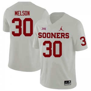Men's Oklahoma #30 Major Melson White Official Jersey 691715-763