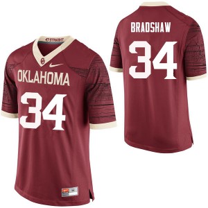 Men Oklahoma #34 Malik Bradshaw Crimson Limited Stitch Jerseys 342034-411