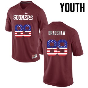 Youth Oklahoma Sooners #34 Malik Bradshaw Crimson USA Flag Fashion Official Jerseys 786839-873