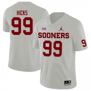 Men's Oklahoma #99 Marcus Hicks White Jordan Brand Football Jerseys 169281-883