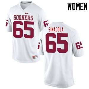 Womens OU #65 Mario Sinacola White Game Stitched Jerseys 856845-912