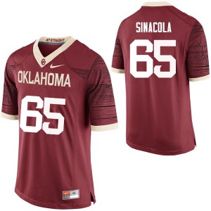 Men's Oklahoma #65 Mario Sinacola Crimson Limited University Jersey 692133-319