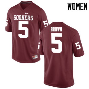 Womens OU Sooners #5 Marquise Brown Crimson Game Player Jerseys 576932-537